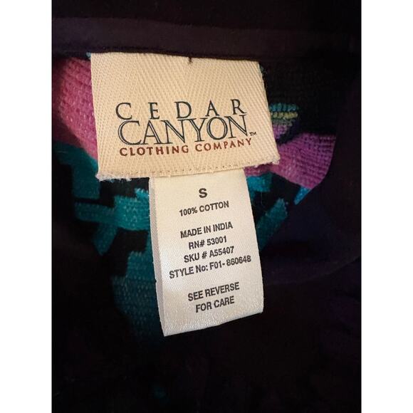 Cedar Canyon Southwestern Aztec Jacket Women’s Small Cotton Boho Vintage - Picture 6 of 6
